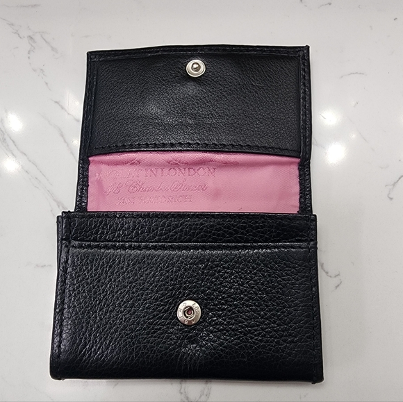 My Flat in London Black Leather Card Holder with Crystal Accent - Picture 2 of 3